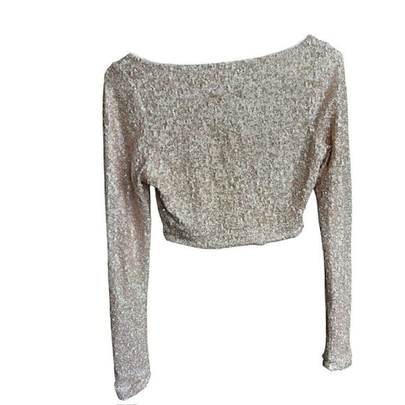 Susana Monaco Sequin Long Sleeve Crop Top, Taylor Swift Era, SM - Picture 2 of 9